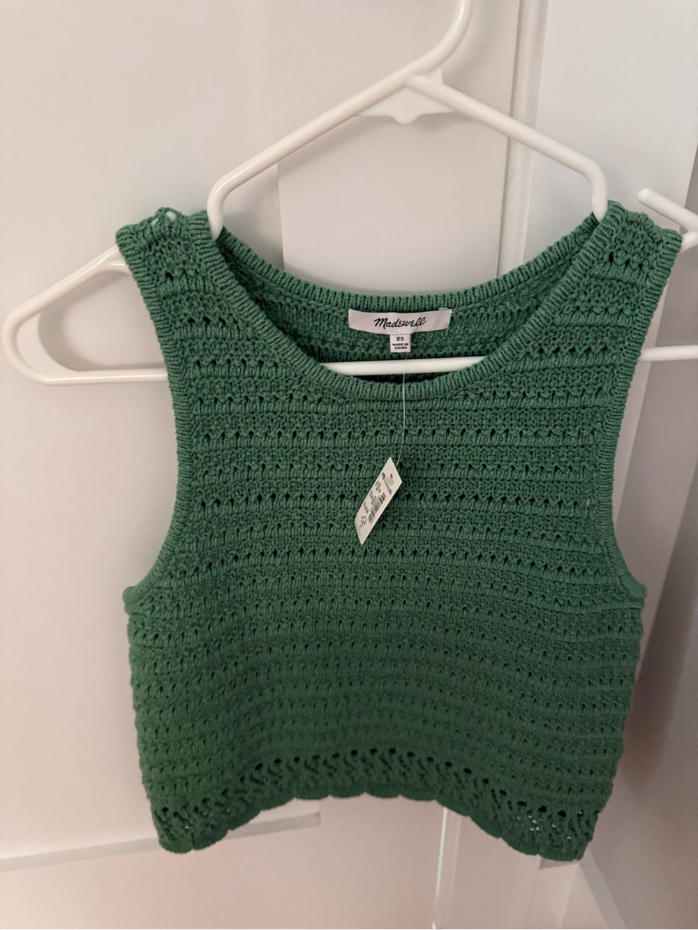 Madewell Green Crochet Tank Top